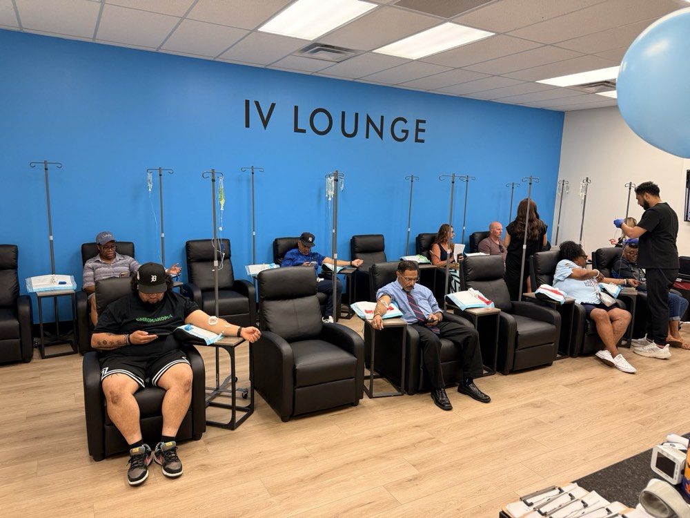 The IV Lounge with every recliner full